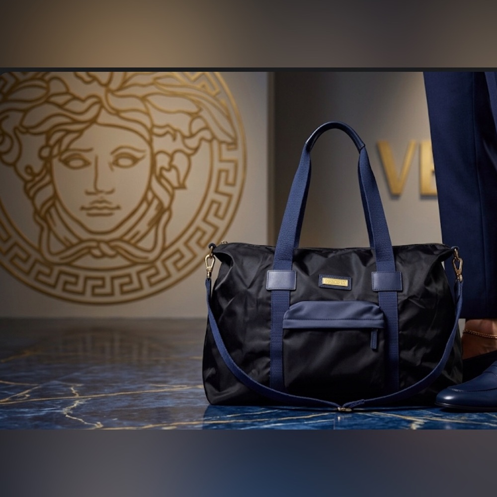 Authentic Versace Parfums men’s designer large duffle travel bag